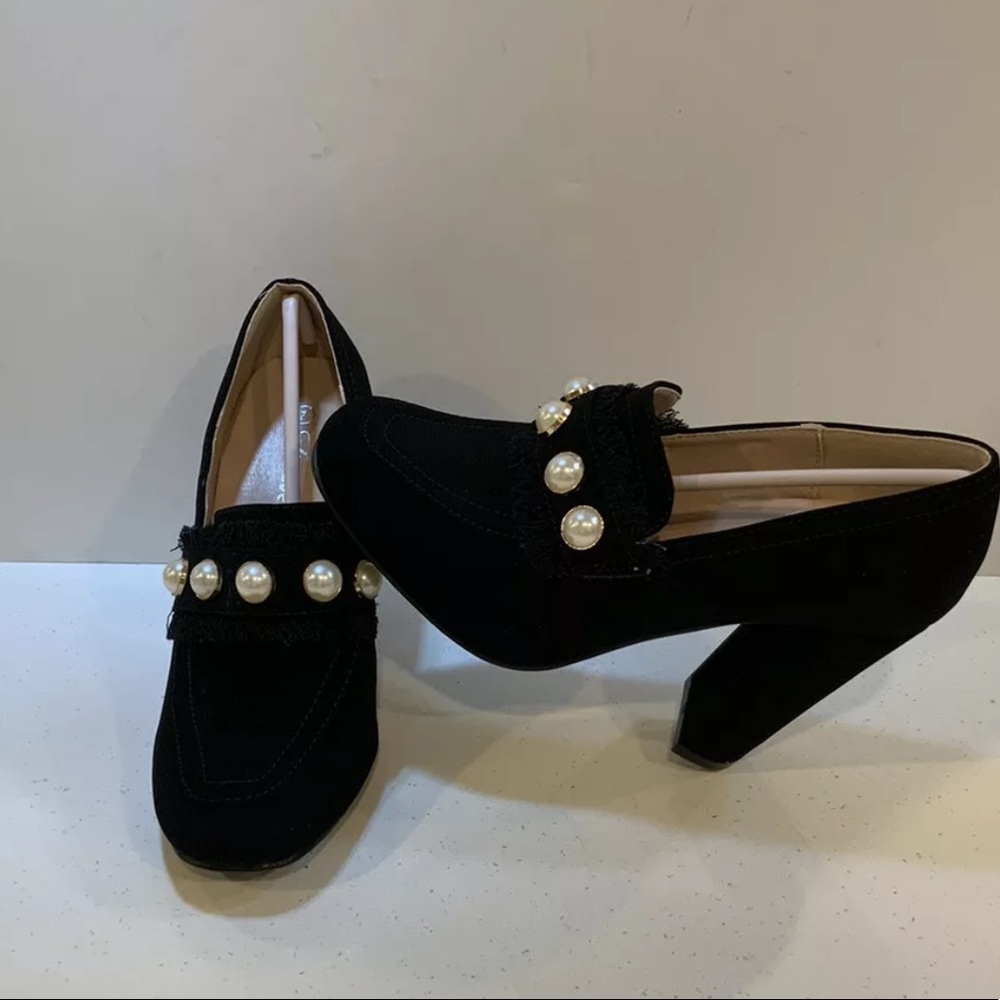 Forever Forest-23 Women's Suede Heel Shoes Black Nub Size 9 - Picture 3 of 4